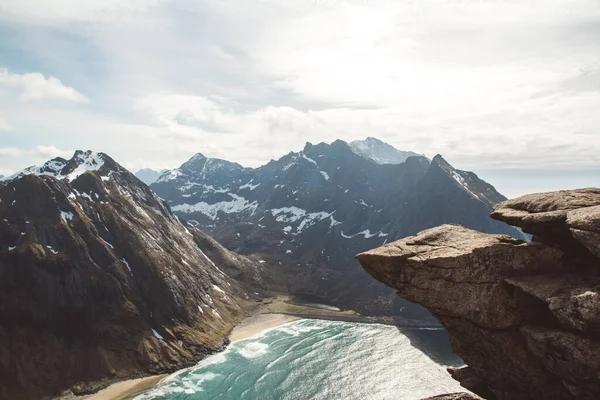 Noruega Montañas Paisajes Las Islas Lofoten Paisaje Escandinavo Natural Lugar — Foto de Stock