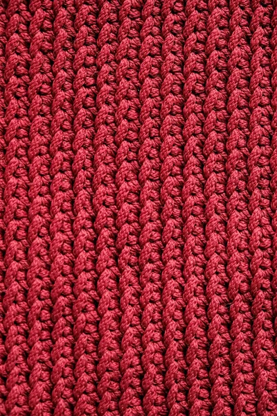 Colore Rosso Scuro Maglia Materiale Texture Sfondo Vista Dall Alto — Foto Stock
