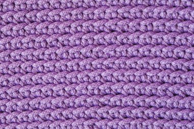 Violet kumaş dokusu arka planını ördü. Üst Manzara. Kopyala, metin için boşluk.