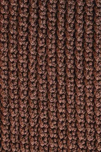 Fond Texture Tricot Marron Vue Dessus Copier Espace Vide Pour — Photo