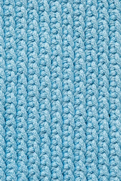Blu Tessuto Lavorato Maglia Texture Sfondo Vista Dall Alto Copia — Foto Stock
