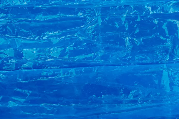 Emballage Plastique Froissé Bleu Comme Texture Fond Copier Espace Vide — Photo