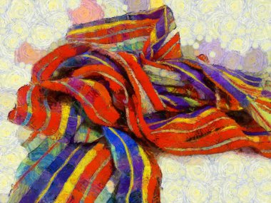 Ekose peştamallı çizimler, empresyonist bir resim tarzı yaratır..