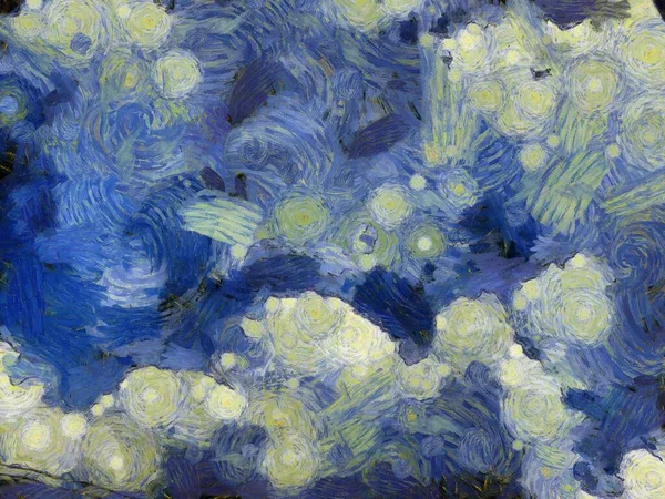 Небесні Хмари Ілюстрації Створюють Імпресіоністський Стиль Живопису — стокове фото