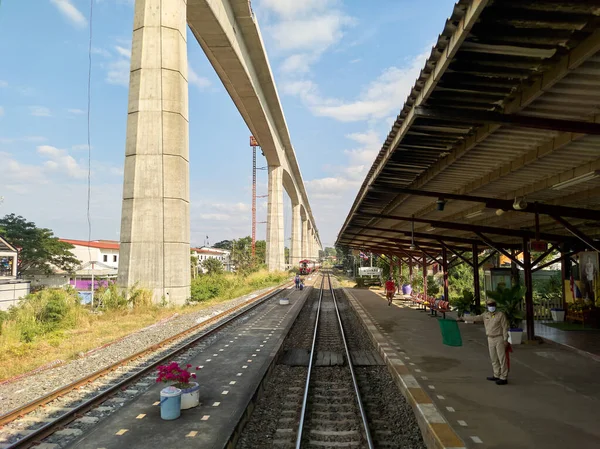 Nakhon Ratchasima Thaïlande Décembre 2020 Ligne Ferroviaire Grande Vitesse Bangkoknakhon — Photo