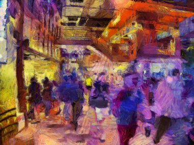 AVM Illustrations 'daki insanların manzarası empresyonist bir resim tarzı yaratıyor..