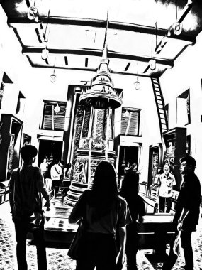 Antik Siyah-Beyaz çizimler.