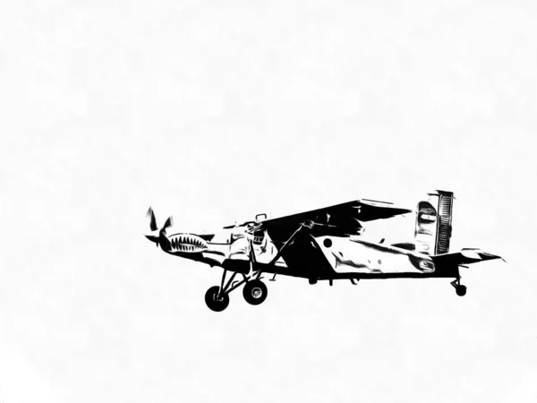 Portaaviones Ilustraciones Blanco Negro — Foto de Stock