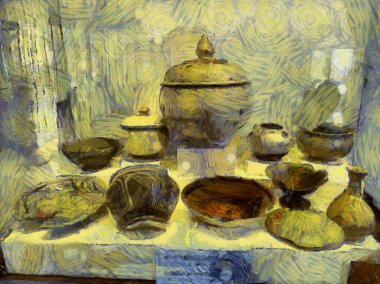 Antik İllüstrasyonlar, empresyonist bir resim tarzı yaratıyor..