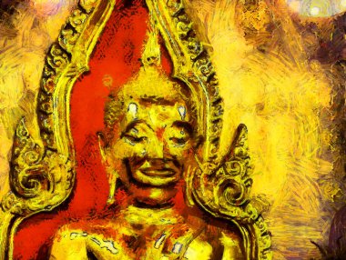 Büyük Altın Buda Çizimleri, empresyonist bir resim tarzı yaratıyor..