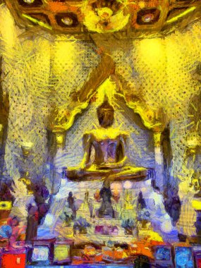 Büyük Altın Buda Çizimleri, empresyonist bir resim tarzı yaratıyor..