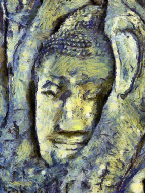 Ayutthaya Dünya Mirası Resimleri Resimlerin İzlenimci bir stili yaratıyor.