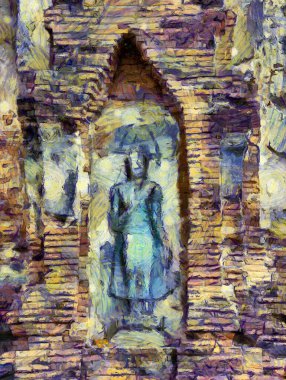 Ayutthaya Dünya Mirası Resimleri Resimlerin İzlenimci bir stili yaratıyor.