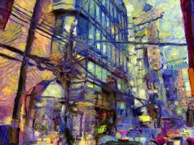 Bangkok 'taki Çin Mahallesi Yaowarat' ın manzarası empresyonist bir resim tarzı yaratıyor..