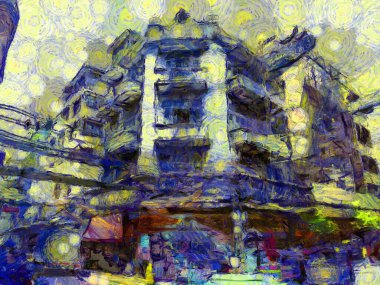 Bangkok 'taki Çin Mahallesi Yaowarat' ın manzarası empresyonist bir resim tarzı yaratıyor..