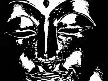 Wat Arun Bangkok Siyah beyaz çizimlerinin manzarası.