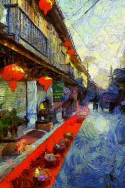 Eski ahşap bina resimleri empresyonist bir resim tarzı yaratıyor..