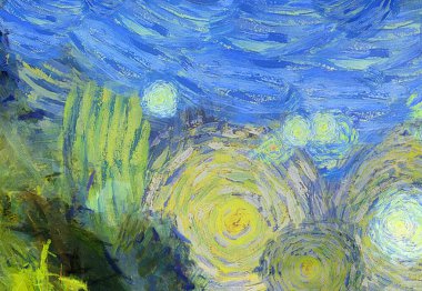 Soyut yağlı boya tablosu. Tasarımlar yaratmak için empresyonist stil..