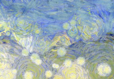 Soyut yağlı boya tablosu. Tasarımlar yaratmak için empresyonist stil..