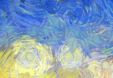 Soyut yağlı boya tablosu. Tasarımlar yaratmak için empresyonist stil..