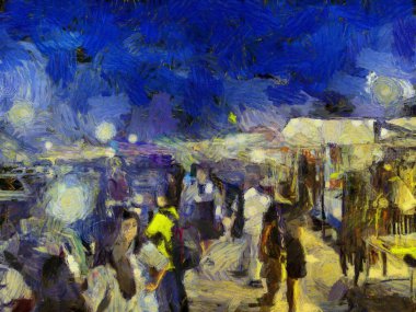 Bit pazarı illüstrasyonları empresyonist bir resim tarzı yaratıyor.