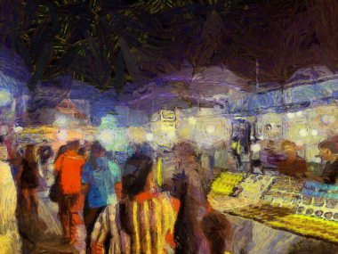 Bit pazarı illüstrasyonları empresyonist bir resim tarzı yaratıyor.