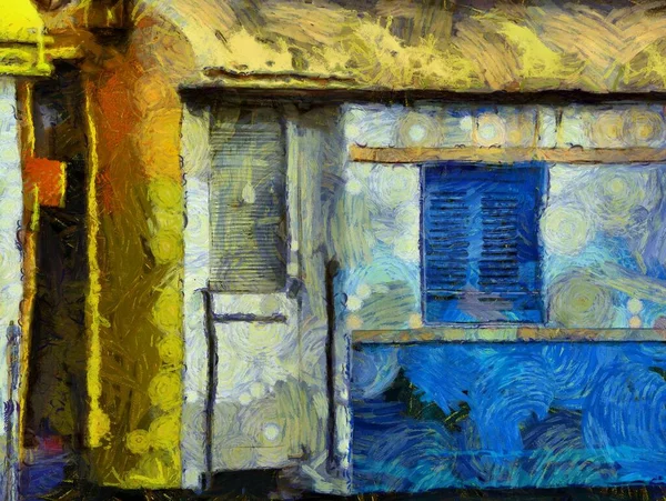 Tren istasyonu illüstrasyonunda Empresyonist resim yaratma.