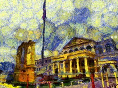 Antik Avrupa mimari savunma bakanlığı, Tayland ve Illustrations, empresyonist bir resim tarzı yaratıyor..