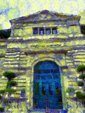 Büyük saray, ne phra kaew Bangkok thailand Illustrations bir empresyonist resim stili oluşturur.