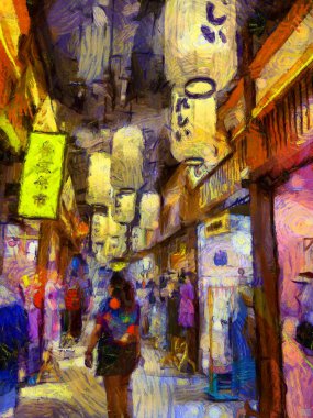 Japon Depo Resimleri empresyonist bir resim stili yaratıyor.