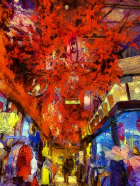 Japon Depo Resimleri empresyonist bir resim stili yaratıyor.