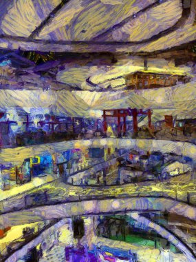 AVM Illustrations 'daki insanların manzarası empresyonist bir resim tarzı yaratıyor..