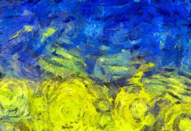 Soyut yağlı boya tablosu. Tasarımlar yaratmak için empresyonist stil..