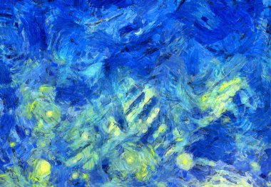 Soyut yağlı boya tablosu. Tasarımlar yaratmak için empresyonist stil..