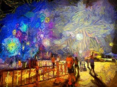 Yol maratonu göz kırpan illüstrasyonları empresyonist bir resim stili yaratıyor.