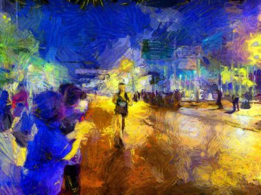 Yol maratonu göz kırpan illüstrasyonları empresyonist bir resim stili yaratıyor.