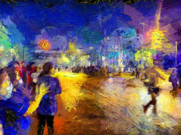 Yol maratonu göz kırpan illüstrasyonları empresyonist bir resim stili yaratıyor.