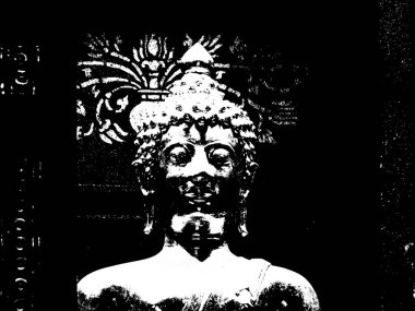 Antik Buda heykeli Illustrations, empresyonist bir resim stili yarattı.