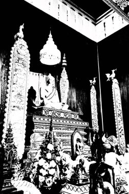 Antik Buda heykeli Illustrations, empresyonist bir resim stili yarattı.