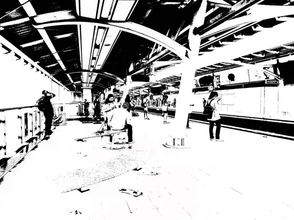 지하철 승객들의 — 스톡 사진
