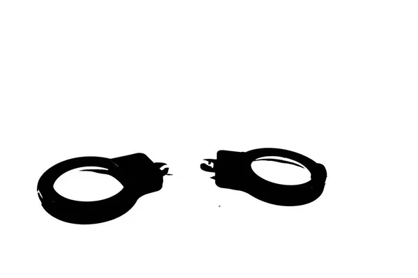 Handcuffs Accused Black White Illustrations — Stock Photo, Image