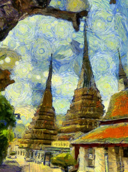 Wat Phra Chetuphon Wat Pho Mögött Található Pompás Templom Smaragd — Stock Fotó