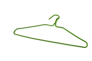 Beyaz arkaplanda yeşil askı nesnesi.