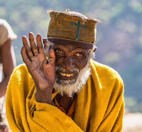 Aksum Etiopia Feb 2020 Vecchio Etiope Sulla Strada Axum Alle — Foto Stock