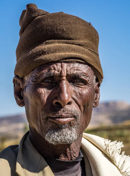 Axum Ethiopie Février 2020 Homme Éthiopien Sur Route Axum Gheralta — Photo