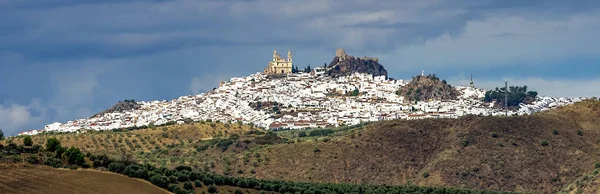 Vista Aldeia Olvera Uma Das Belas Aldeias Brancas Pueblos Blancos — Fotografia de Stock