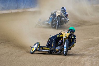 Pfarrkirchen, Almanya - 09 Eylül 2018: Almanya 'nın Pfarrkirchen kentinde uluslararası toprak yol yarışı