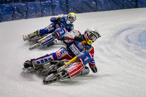 Inzell Alemanha Março 2019 World Ice Speedway Championship Esporte Retorna — Fotografia de Stock