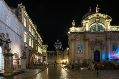 Dubrovnik, Hırvatistan - 20 Haziran 2020: Saint Blaise Kilisesi, Crkva svetoga Vlaha 1715 yılında inşa edilmiştir. Dubrovnik, Dalmaçya, Hırvatistan