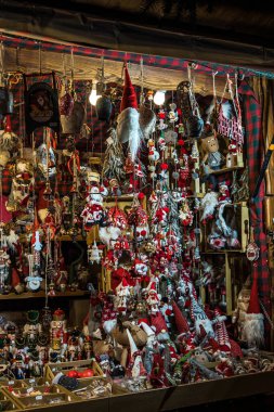 Münih 'te güzel bir Noel pazarı - Bavyera - Almanya, Avrupa